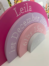 Load image into Gallery viewer, Pink Theme Birth Detail Rainbow