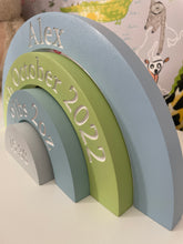 Load image into Gallery viewer, Blue Theme Birth Details Rainbow