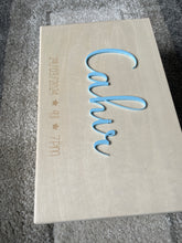Load image into Gallery viewer, Star Detail Wooden Keepsake Box with acrylic name
