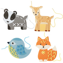 Load image into Gallery viewer, Woodland Animal Stitching/threading Kit