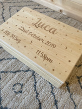 Load image into Gallery viewer, Moon & Stars engraved keepsake/memory box