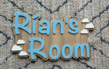 Load image into Gallery viewer, Personalised wooden & acrylic children’s room sign