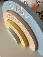 Load image into Gallery viewer, Blue Pastel Birth Details Rainbow