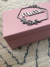 Load image into Gallery viewer, Pink Floral Wooden Keepsake Box