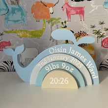 Load image into Gallery viewer, Whale birth details stacker