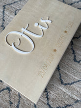 Load image into Gallery viewer, Star Detail Wooden Keepsake Box with acrylic name