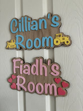 Load image into Gallery viewer, Personalised wooden & acrylic children’s room sign
