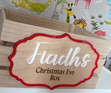 Load image into Gallery viewer, Christmas Eve Crate|Box with personalised plaque