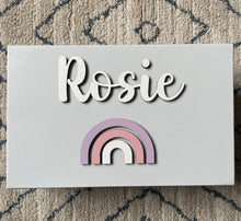 Load image into Gallery viewer, Pink Rainbow Wooden Keepsake Box