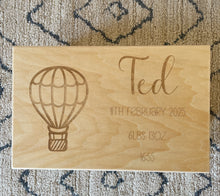 Load image into Gallery viewer, Hot Air Balloon engraved keepsake/memory box