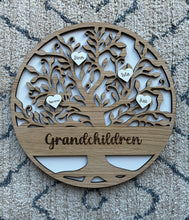 Load image into Gallery viewer, Round Personalised Family Tree with Stand