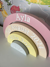 Load image into Gallery viewer, Pink Pastel Birth Details Rainbow