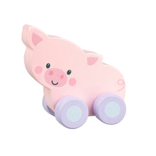 Load image into Gallery viewer, Pig Wooden Push Toy