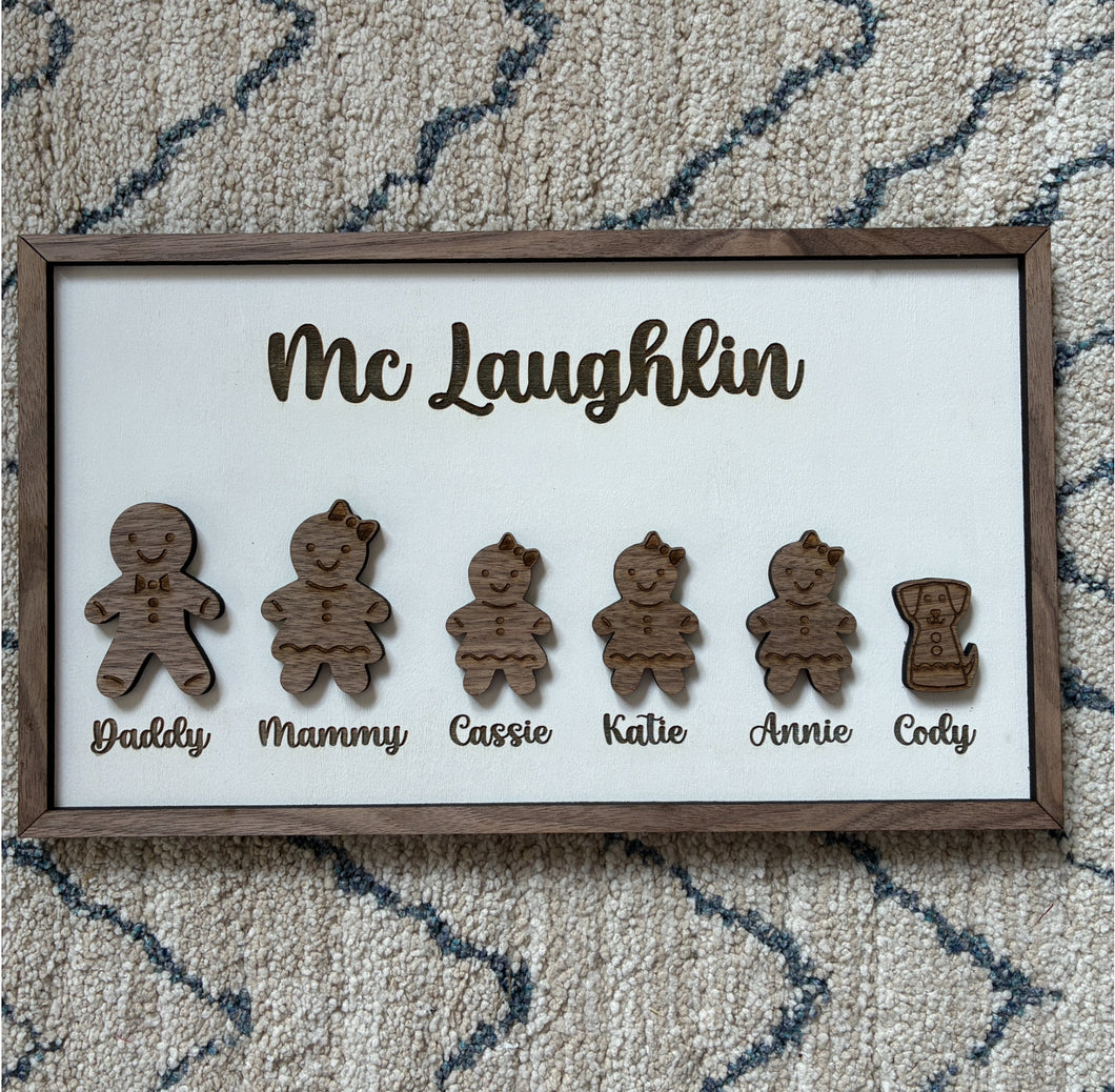 Gingerbread Family Christmas Frame