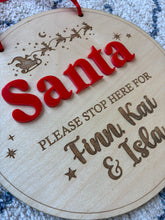 Load image into Gallery viewer, Personalised "Santa please stop here" Sign
