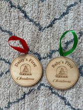 Load image into Gallery viewer, Personalised snow globe First Christmas decoration
