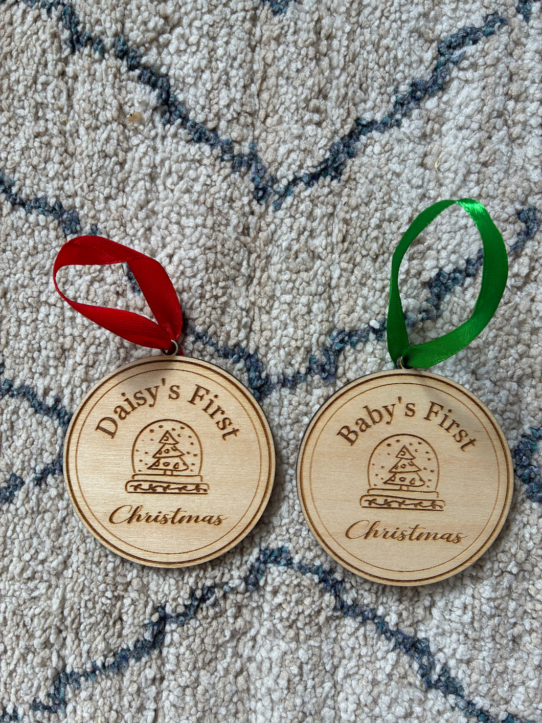 Personalised snow globe First Christmas decoration