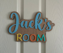 Load image into Gallery viewer, Personalised Wooden &amp; Acrylic Name Sign for Children’s Room
