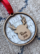 Load image into Gallery viewer, Personalised Reindeer Christmas Decoration
