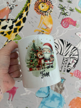 Load image into Gallery viewer, Personalised Christmas Santa &amp; Reindeer mug
