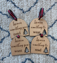 Load image into Gallery viewer, Personalised Gift Tags - Read, Need, Want, Wear
