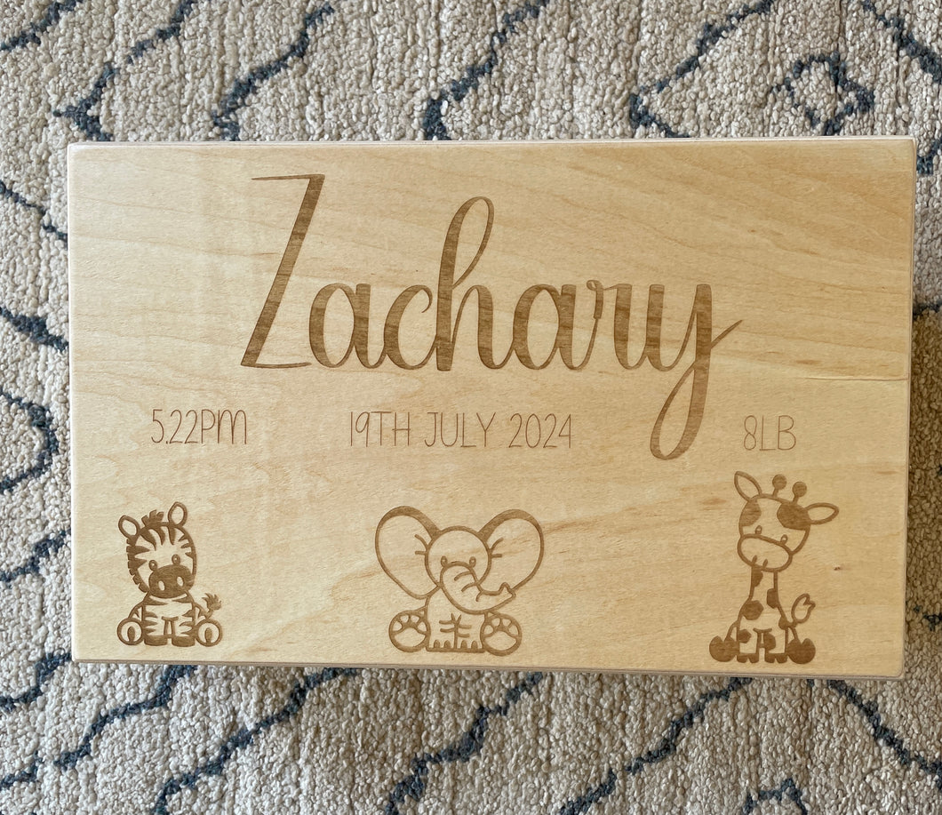 Safari engraved keepsake/memory box