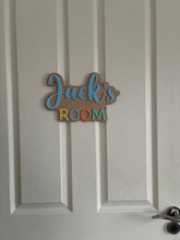 Load image into Gallery viewer, Personalised Wooden &amp; Acrylic Name Sign for Children’s Room
