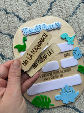 Load image into Gallery viewer, Irish - First/last day of school sign - Dinosaurs
