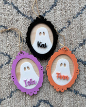 Load image into Gallery viewer, Personalised Halloween Ghost Frame Tag
