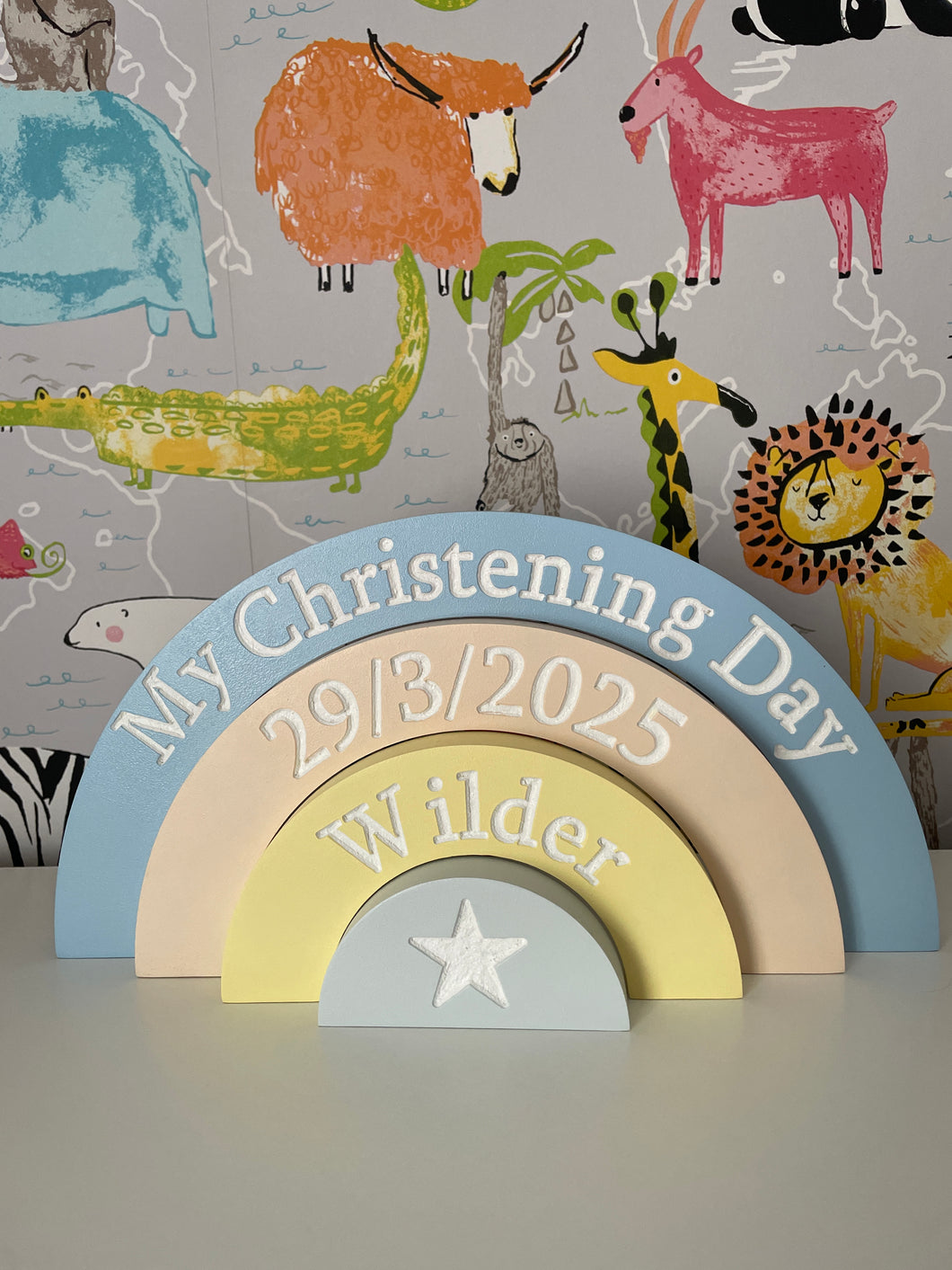 Christening Rainbow - Blue Pastel