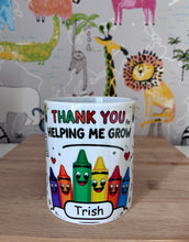 Load image into Gallery viewer, Thank you for helping me grow! Teacher mug

