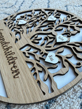 Load image into Gallery viewer, Round Personalised Family Tree with Stand
