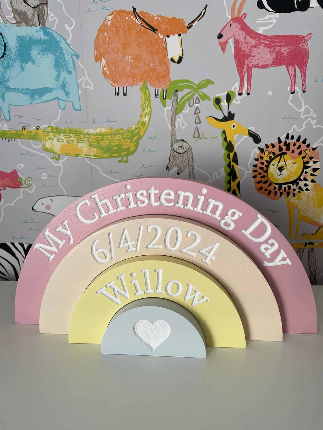 Christening Rainbow - Pink Pastel