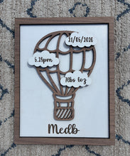 Load image into Gallery viewer, Hot Air Balloon Birth Details Frame
