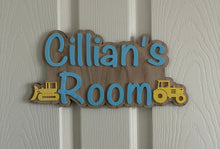 Load image into Gallery viewer, Personalised wooden &amp; acrylic children’s room sign
