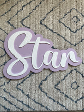 Load image into Gallery viewer, Acrylic wall name with wooden back
