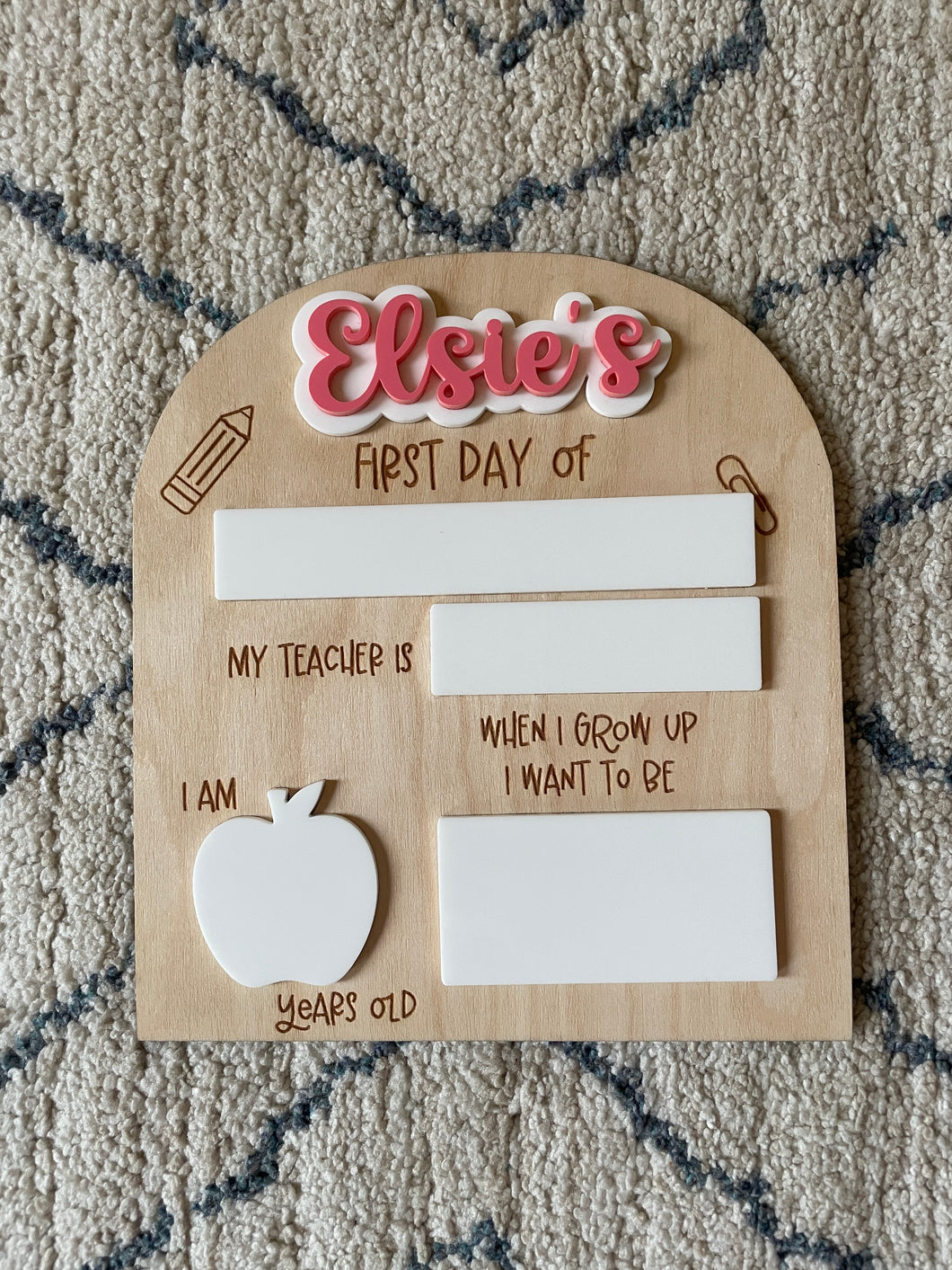 Acrylic First Day of School Sign