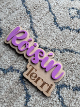 Load image into Gallery viewer, Name announcement plaque| Wood &amp; acrylic
