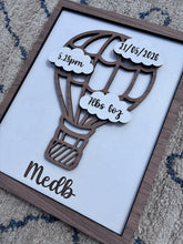 Load image into Gallery viewer, Hot Air Balloon Birth Details Frame
