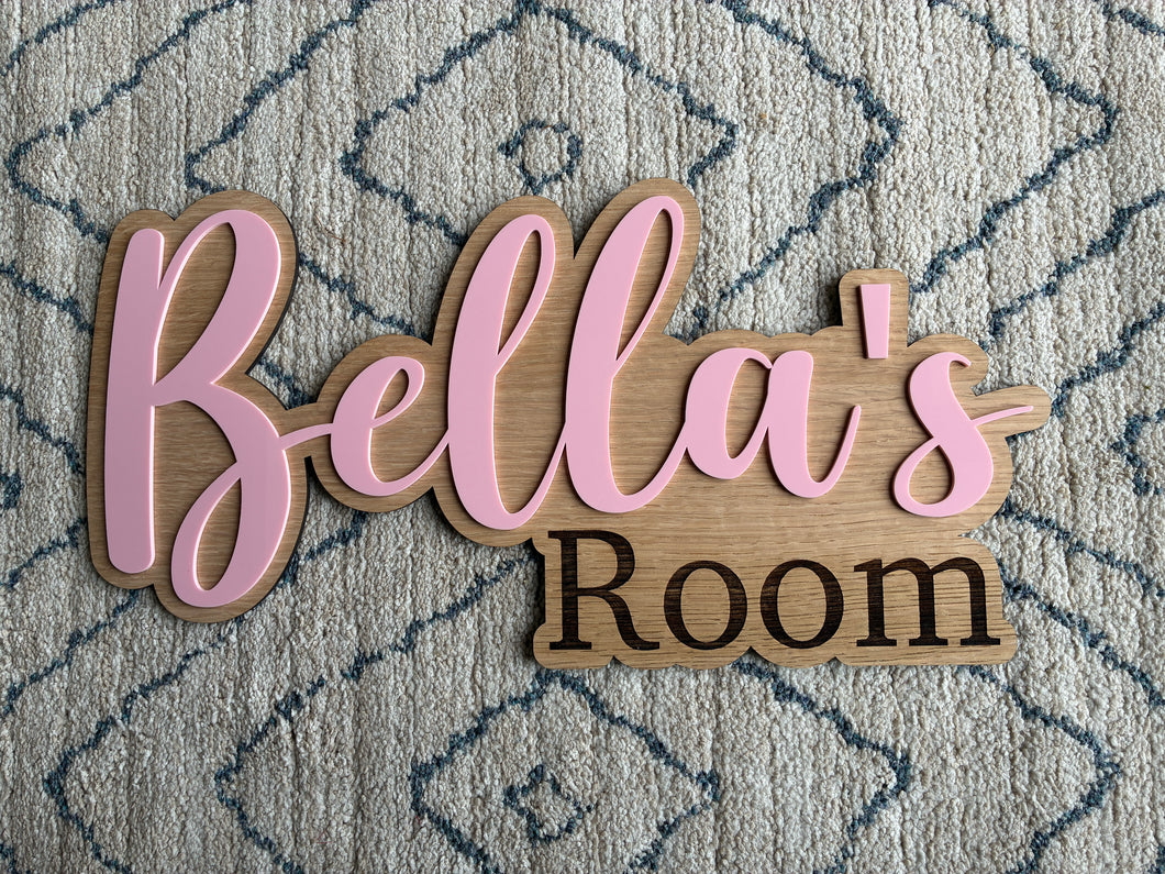 Personalised Wooden Room/door sign