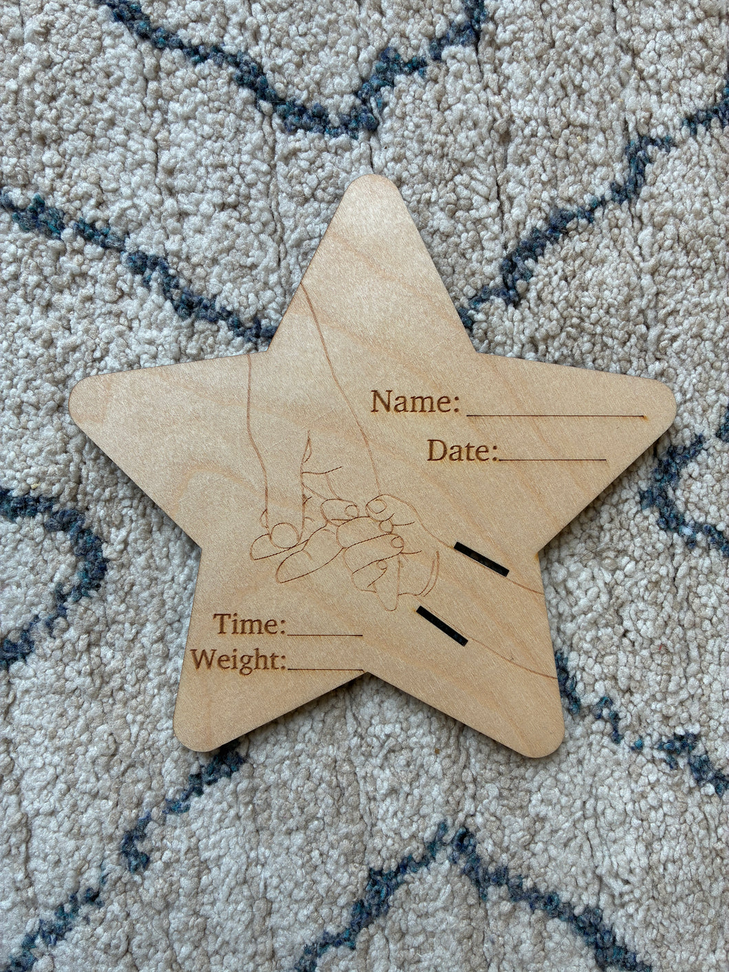 Star Hospital Bracelet - Blank spaces for birth details