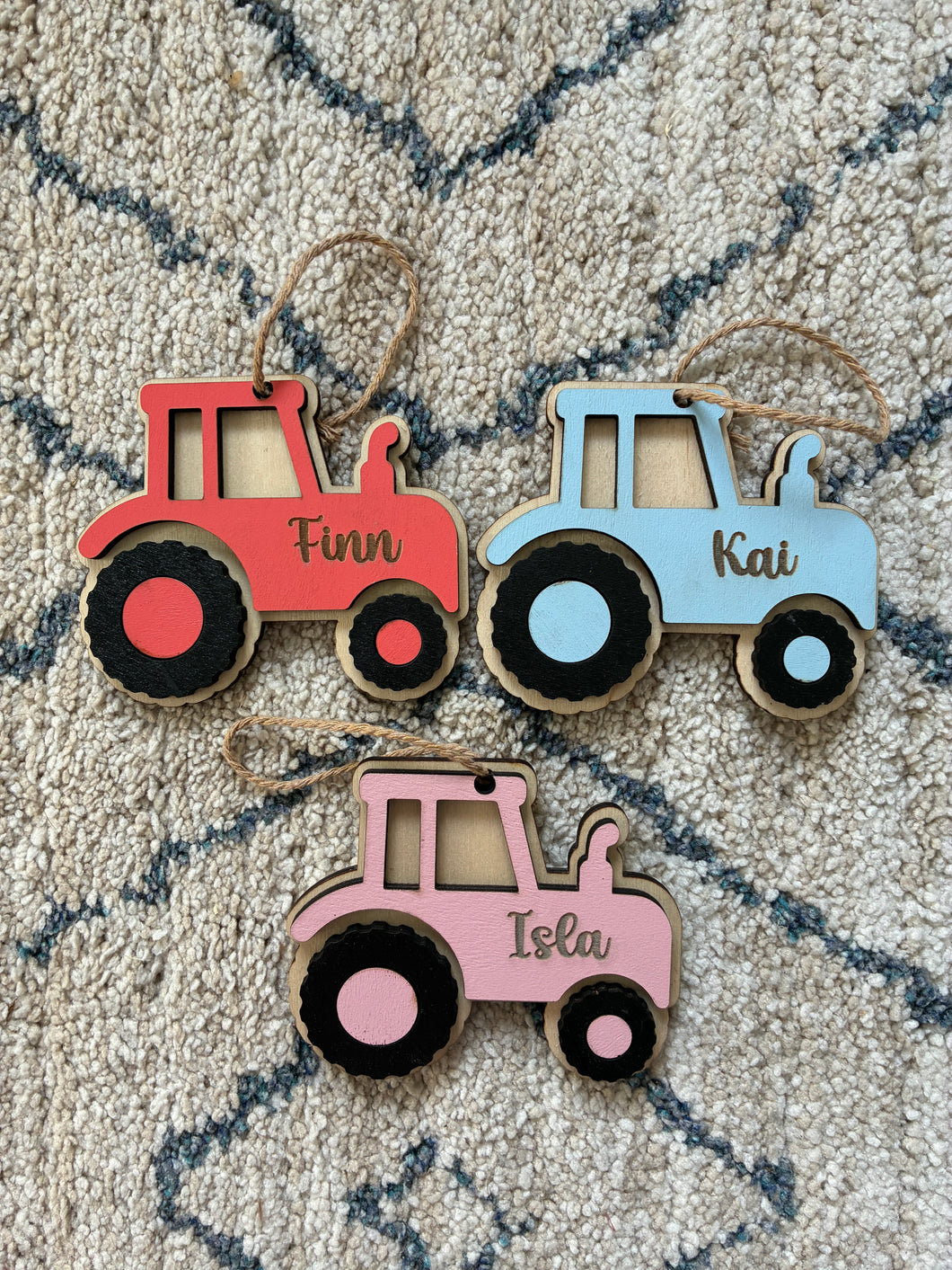 Personalised Tractor Christmas Decoration