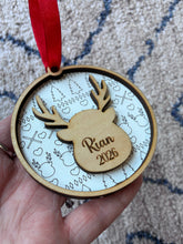 Load image into Gallery viewer, Personalised Reindeer Christmas Decoration
